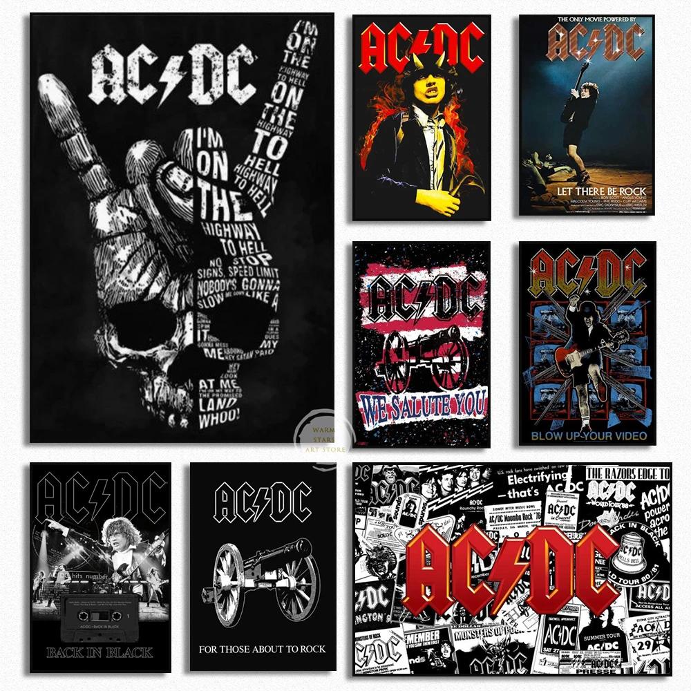 Musical Instrument Poster - Pôster de banda ACDC preto e