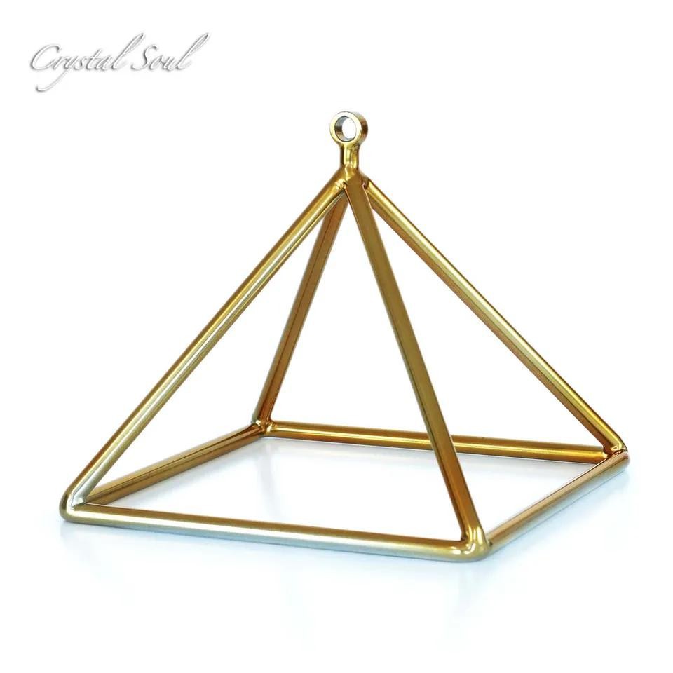 Musical Instrument Triangle - Pirâmide de cristal dourada, 432hz, 12