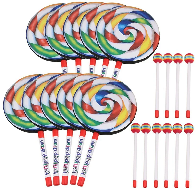 Musical Instrument Gif - Lollipop Shape Drum com Rainbow Color