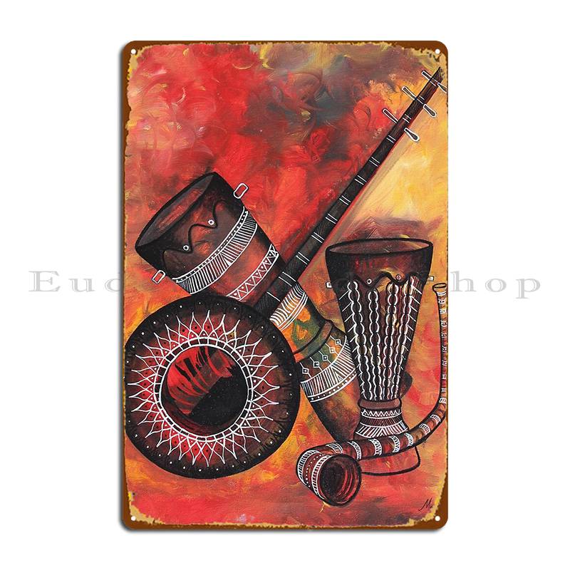 Musical Instrument Sign - Instrumento musical sinal de metal garagem