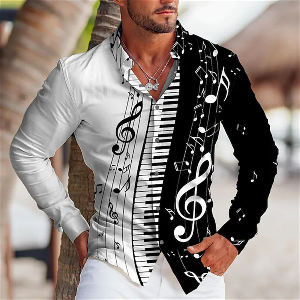 Musical Instrument Sign - 2025 camisa de mangas compridas masculina