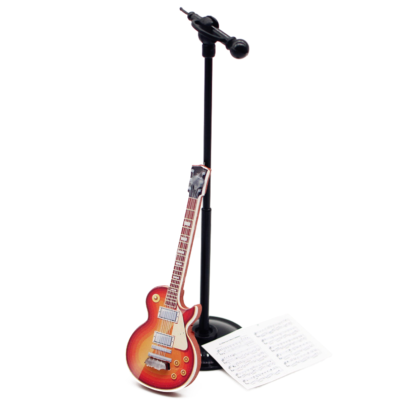 Musical Instruments List - Folha Miniatura Dollhouse Guitarra Microfone, Combinação