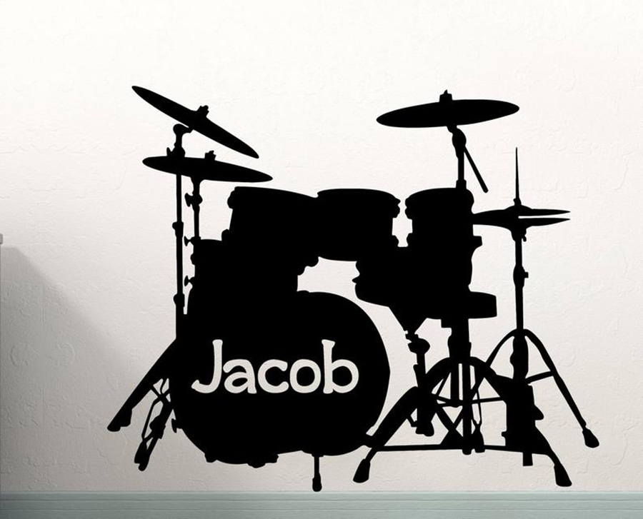 Musical Instrument With Names - Conjunto de adesivo de parede de