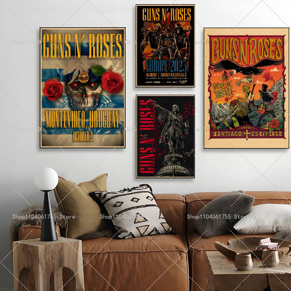 Pôster da banda de rock G-Guns - Musical Instrument Poster avaliação e preço