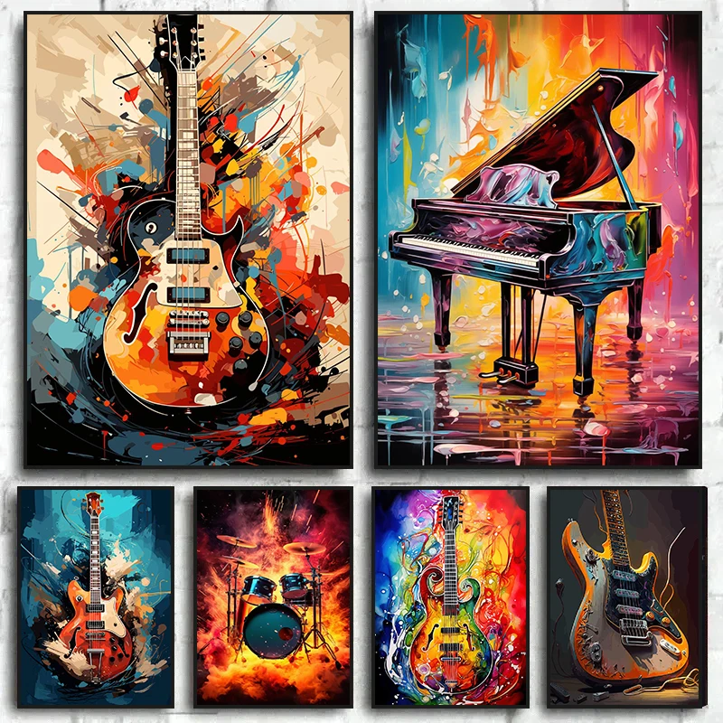 Arte Abstrata Colorida Instrum - Musical Instrument Poster avaliação e preço