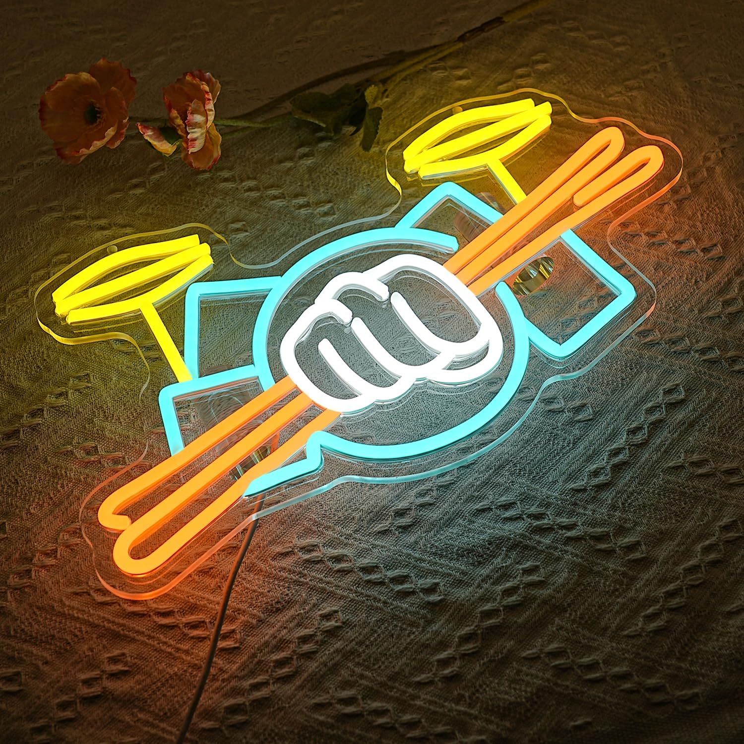 Letreiro Neon de Bateria Music - Musical Instrument Sign avaliação e preço