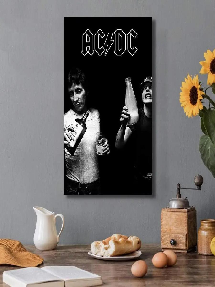 Pôster de banda ACDC preto e b - Musical Instrument Poster avaliação e preço