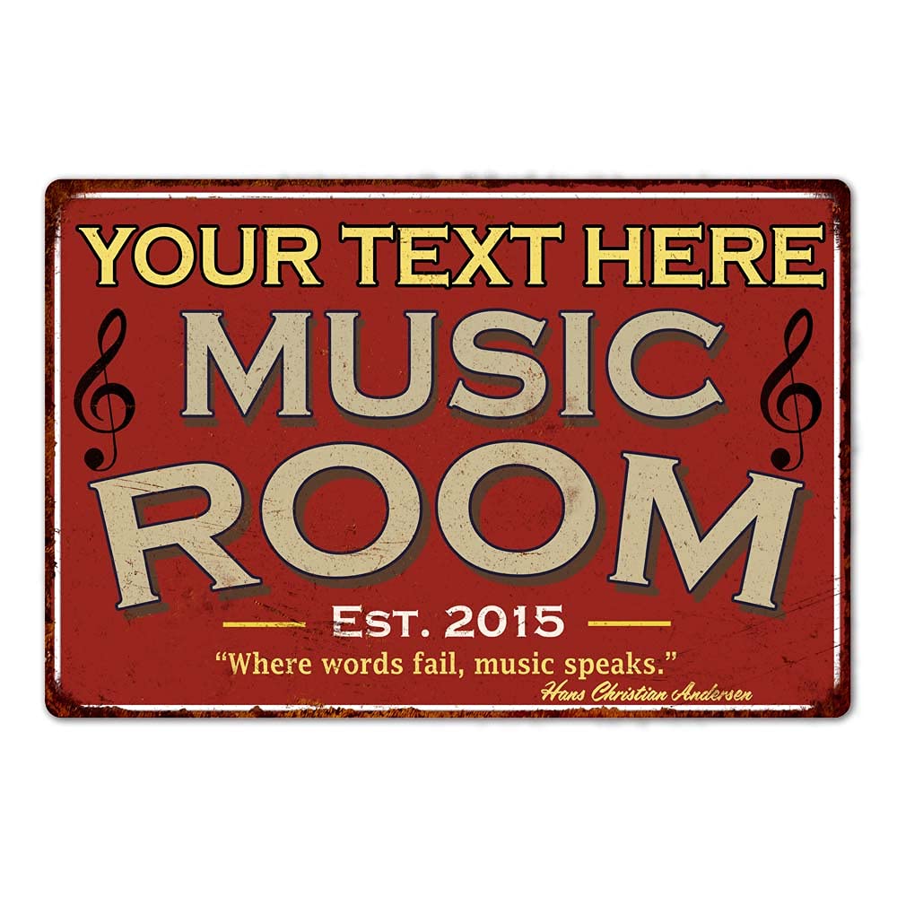 Placa Personalizada para Sala  - Musical Instrument Sign avaliação e preço