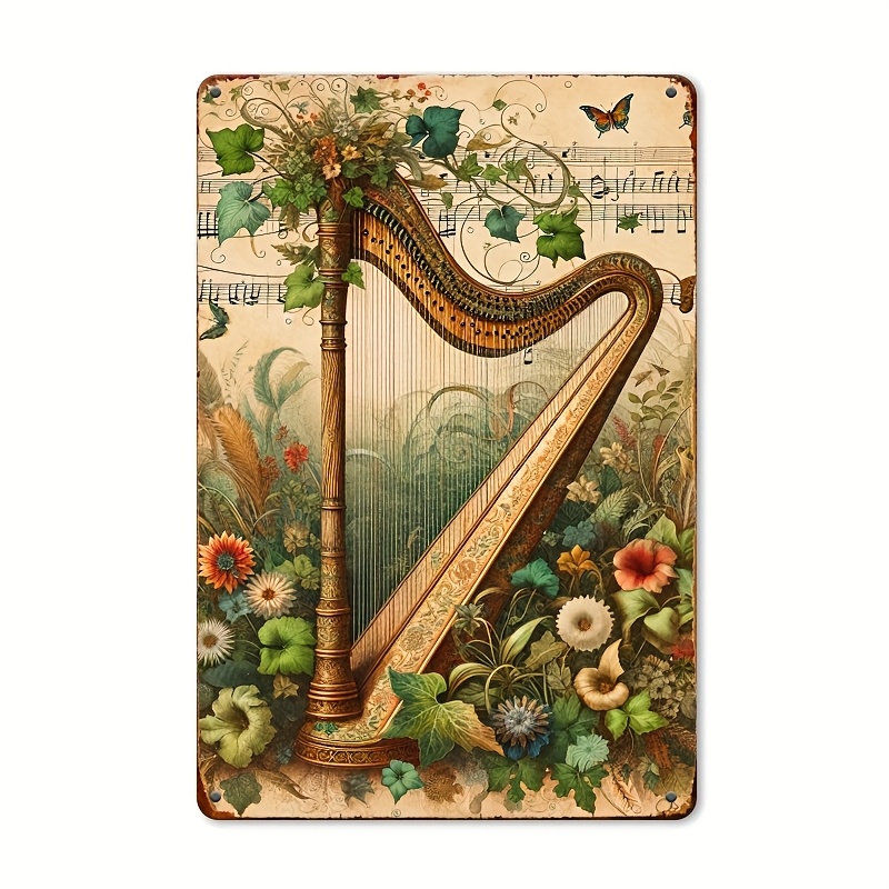 Placa de Metal Vintage com Not - Musical Instrument Sign avaliação e preço