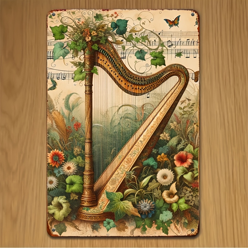 Placa de Metal Vintage com Not - Musical Instrument Sign avaliação e preço