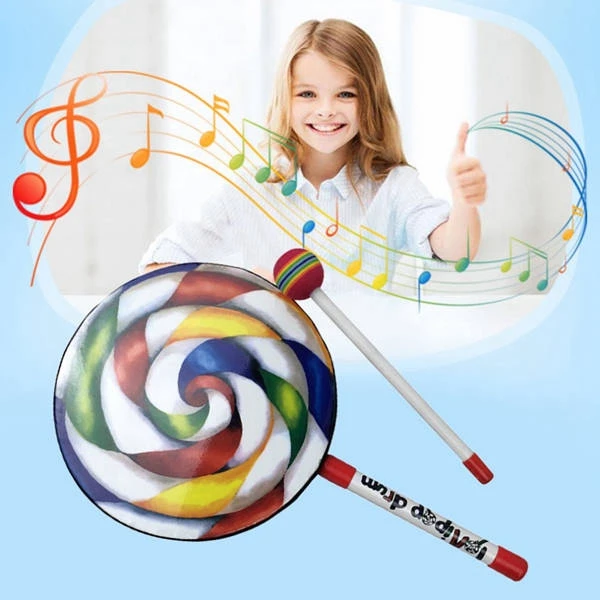 Lollipop Shape Drum com Rainbo - Musical Instrument Gif avaliação e preço