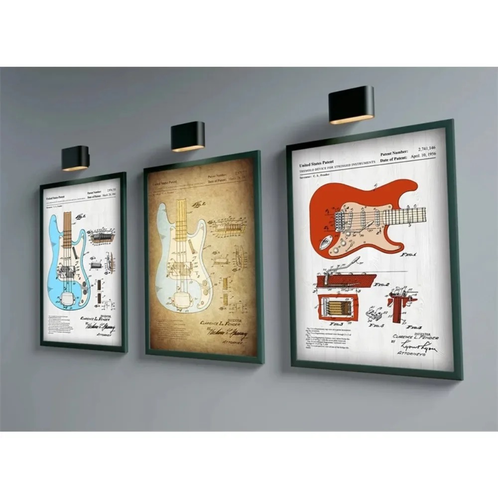 Guitarra Elétrica Anatomia Pos - Musical Instrument Poster avaliação e preço